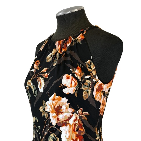 SOLD - White House Black Market - Sleeveless Floral Stretch Halter Shell Top - Picture 8 of 10
